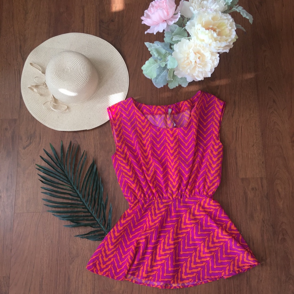 Anthropologie Paper Crane hot pink top - Picture 1 of 4